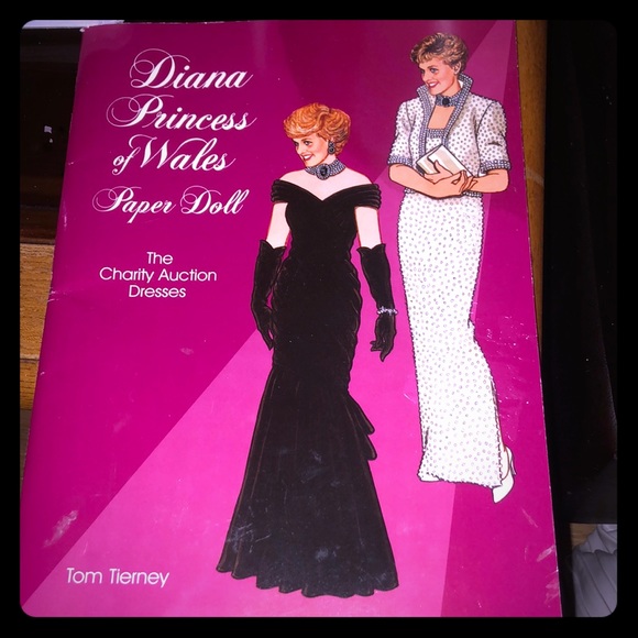 open lace back dress Paper Dolls Book Prince Charles Princess Diana 1985 Engagement Wedding –  Antiques And Teacups main image 0